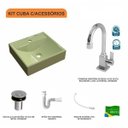 Ver imagem 3 de Kit Cuba Q39 com Torneira Luxo 1195 Metal e Válvula Click 1"b Pol. e Sifão Pvc e Flexível Compace