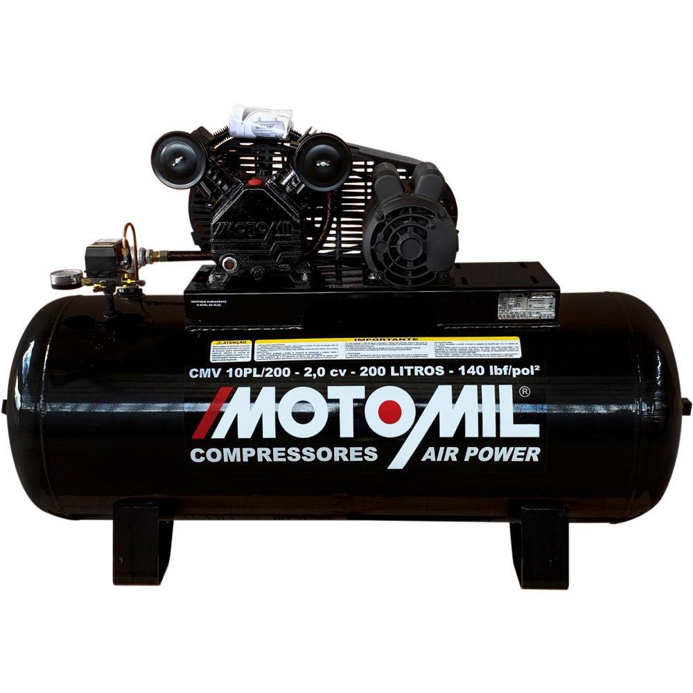 Compressor De Ar 10 Pés 2hp 200 Litros Cmv Mono Air Power 110 /220v 42276.0 MOTOMIL - 1