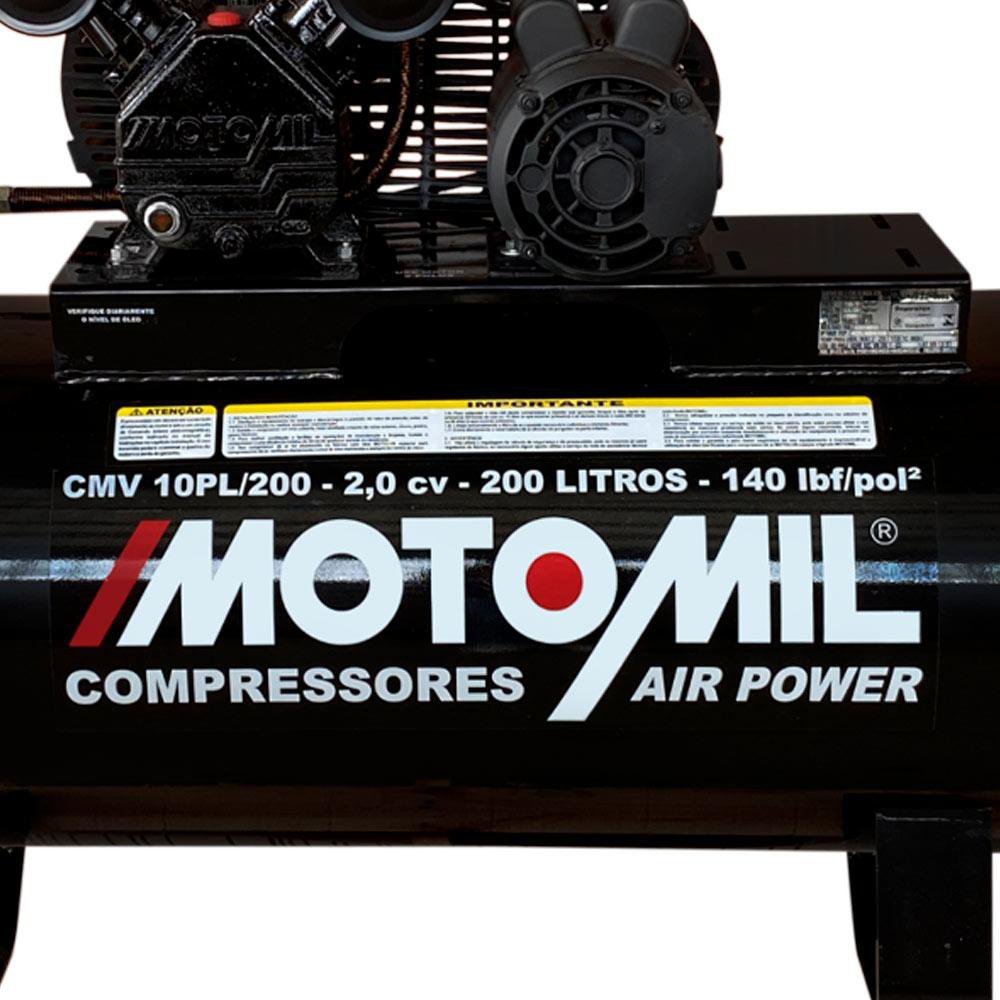 Compressor De Ar 10 Pés 2hp 200 Litros Cmv Mono Air Power 110 /220v 42276.0 MOTOMIL - 5