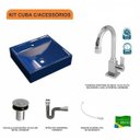Ver imagem 3 de Kit Cuba Q39 com Torneira Luxo 1195 Metal Válvula Click 1"b Pol. e Sifão Cromado e Flexível Compace