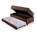 Ver imagem 4 de Bicama Box Baú Viúva com Suede Marrom 120x203 com Colchão Relax Adorabile Molas Ensacadas Ecoflex