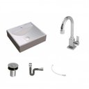 Ver imagem 2 de Kit Cuba Q39 com Torneira Luxo 1195 Metal Válvula Click 1"b Pol. e Sifão Cromado e Flexível Compace