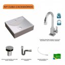 Ver imagem 3 de Kit Cuba Q39 com Torneira Luxo 1195 Metal Válvula Click 1"b Pol. e Sifão Cromado e Flexível Compace