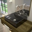 Ver imagem 1 de Kit Cuba Q39 com Torneira Luxo 1195 Metal Válvula Click 1"b Pol. e Sifão Cromado e Flexível Compace