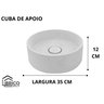 Cuba de apoio para banheiros e lavabos redonda 35cm Branca fosca - 6