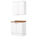 Ver imagem 1 de Armario Aereo e Balcao 80cm Americana Branco Nature Henn
