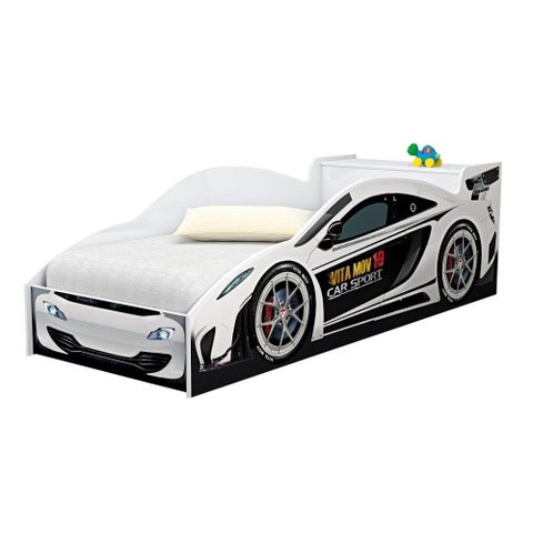 Cama Lago Serena Infantil com Colchão Carro Branco