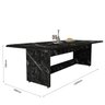 Mesa de Jantar Grande Tampo Estilo Marmore Cozinha e Varanda Área Gourmet Estrutura Robusta - 5