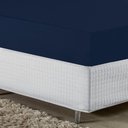 Ver imagem 2 de Lençol com Elástico Casal Nobre Viúva 1 Peça 30cm de Altura Malha 100% Algodão - Azul-marinho