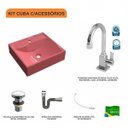 Ver imagem 3 de Kit Cuba Q39 com Torneira Luxo 1195 Metal Válvula Click 1"b Pol. e Sifão Cromado e Flexível Compace