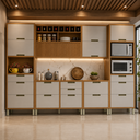 Ver imagem 1 de Cozinha Completa Imperatriz 6 Peças 100% MDF Marrom/Off White - Nesher