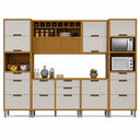 Ver imagem 2 de Cozinha Completa Imperatriz 6 Peças 100% MDF Marrom/Off White - Nesher