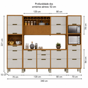 Ver imagem 3 de Cozinha Completa Imperatriz 6 Peças 100% MDF Marrom/Off White - Nesher
