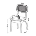 Ver imagem 4 de Conjunto de Mesa Oval com 6 Cadeiras 100% MDF com Encosto Telado Bolonha Verde/Freijó/Off White