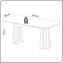 Ver imagem 5 de Conjunto de Mesa Oval com 6 Cadeiras 100% MDF com Encosto Telado Bolonha Verde/Freijó/Off White