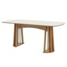 Conjunto de Mesa Oval com 6 Cadeiras 100% Mdf com Encosto Telado Bolonha - 6