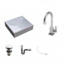 Ver imagem 2 de Kit Cuba Q39 com Torneira Luxo 1195 Metal Válvula Click 1"b Pol. e Sifão Cromado e Flexível Compace