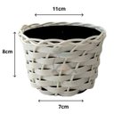 Ver imagem 3 de Vaso Trançado Cachepot em Vime - Médio - Branco