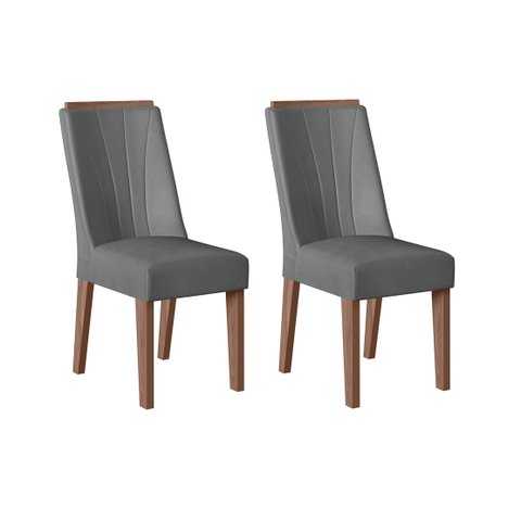 CONJUNTO COM 2 CADEIRAS POLÔNIA - Amêndoa 03A