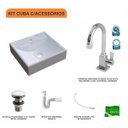Ver imagem 3 de Kit Cuba Q39 com Torneira Luxo 1195 Metal e Válvula Click 1 1/2 e Sifão Pvc e Flexível Compace