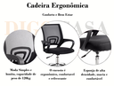 Ver imagem 6 de Kit 2 Cadeiras Ergonômica Escritório Giratória