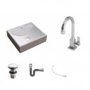 Ver imagem 2 de Kit Cuba Q39 com Torneira Luxo 1195 Metal e Válvula Click 1 1/2 e Sifão Cromado e Flexível Compace