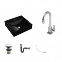 Ver imagem 2 de Kit Cuba Q39 com Torneira Luxo 1195 Metal e Válvula Click 1 Pol. 1/2 e Sifão Cromado e Flexivel