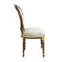 Ver imagem 3 de Cadeiras Classico Medalhão Madeira Marrom Tecido Creme Entalhes Luxo