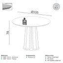 Ver imagem 4 de Kit Mesa de Jantar Redonda Base Ripado com 4 Cadeiras Estofada Encosto Tela Césare Dalla Costa