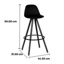 Ver imagem 5 de Kit 2 Banquetas Anm2810b Luisa Anima Office Polipropileno Almofada Pu Caramelo Base Fixa de Madeira