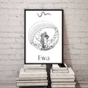 Ver imagem 1 de Quadro Decorativo Ewá Orixá- Umbanda 33x24cm - com Vidro:madeira Preta