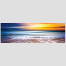 Quadro Panorâmico Mar E Sol Moldura Branca 120X35Cm - 4