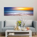 Ver imagem 2 de Quadro Panorâmico Mar E Sol Moldura Branca 120X35Cm