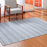 Tapete de Sala 100x150 Cm Antiderrapante Tecido Jacquard Pratik Suave Cinza - 1