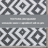 Tapete de Sala 100x150 Cm Antiderrapante Tecido Jacquard Pratik Suave Cinza - 4