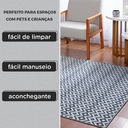 Ver imagem 3 de Tapete de Sala 100x150 Cm Antiderrapante Tecido Jacquard Pratik Suave Cinza