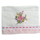 Ver imagem 1 de Toalha de Lavabo, de Mão, Estampa: Ramalhete de Rosa e botões. Cor: Branco Dohler Artesanalle