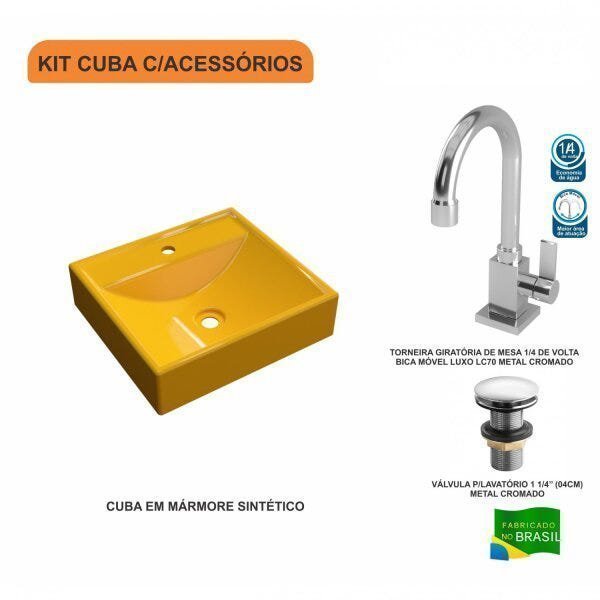 Kit Cuba Q39 com Torneira Luxo 1195 e Válvula Click 1 1/2 Compace - 3