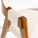 Ver imagem 6 de Cadeira Lua Estofada com Encosto Curvo em Madeira Maciça Imbuia Linho Bege L60 Rmi