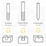 Fresa Metal Duro para Router Cnc - Med. 6,0 X 42mm - Mdf, Acm - Corte Reto, 2 Cortes - Jg Tools - 4