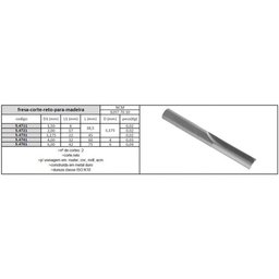 Fresa Metal Duro para Router Cnc - Med. 6,0 X 42mm - Mdf, Acm - Corte Reto, 2 Cortes - Jg Tools - 2 Fresa Metal Duro para Router Cnc - Med. 6,0 X 42mm - Mdf, Acm - Corte Reto, 2 Cortes - Jg Tools - 2