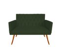 Ver imagem 2 de Namoradeira Decorativa Nina Capitonê Suede Verde 2 Lugares Pés Madeira Mz Decor