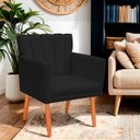 Ver imagem 2 de Kit 2 Poltronas Recepção Cecília Preta Biselos Decor