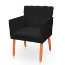 Ver imagem 4 de Kit 2 Poltronas Recepção Cecília Preta Biselos Decor