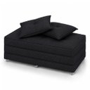 Ver imagem 1 de Puff Cama Dobravel Casal 130cm com Rodizios e Almofadas Cor: Linho Preto