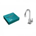 Ver imagem 2 de Kit Cuba Q39 com Torneira Luxo 1195 Metal 1/4 Volta Compace