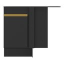 Ver imagem 5 de Balcão Cozinha de Canto com Rodapé 1 Porta Veneza Multimóveis V2120 Preto/dourado