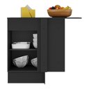 Ver imagem 4 de Balcão Cozinha de Canto com Rodapé 1 Porta Veneza Multimóveis V2120 Preto/dourado