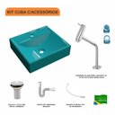 Ver imagem 3 de Kit Cuba Q39 com Torneira Pratika 1060 Metal e Válvula, Sifão Pvc e Flexível Compace