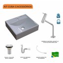 Ver imagem 3 de Kit Cuba Q39 com Torneira Pratika 1060 Metal e Válvula, Sifão Pvc e Flexível Compace